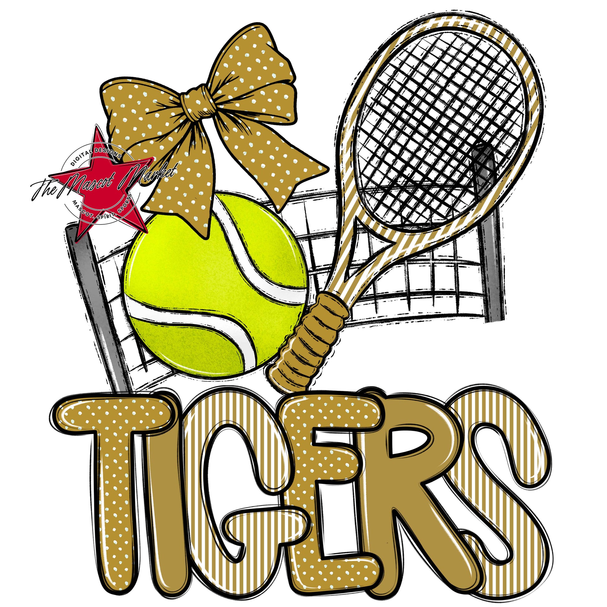 Tigers Tennis Spirit Design-Gold