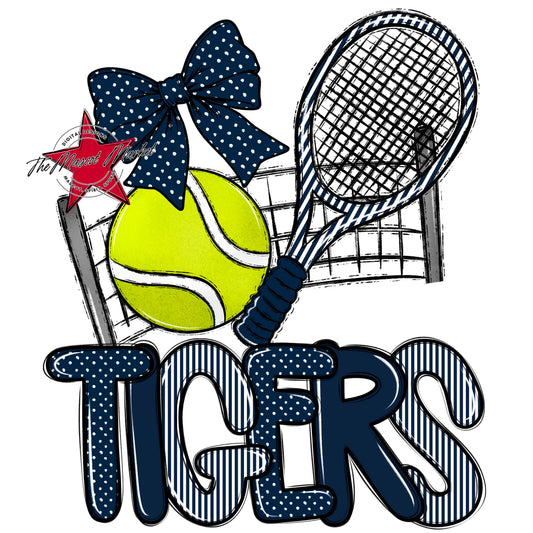 Tigers Tennis Spirit Design-Navy