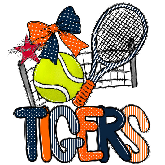 Tigers Tennis Spirit Design-Navy & Orange