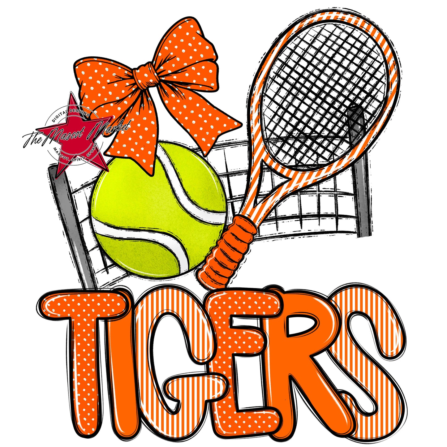 Tigers Tennis Spirit Design-Orange