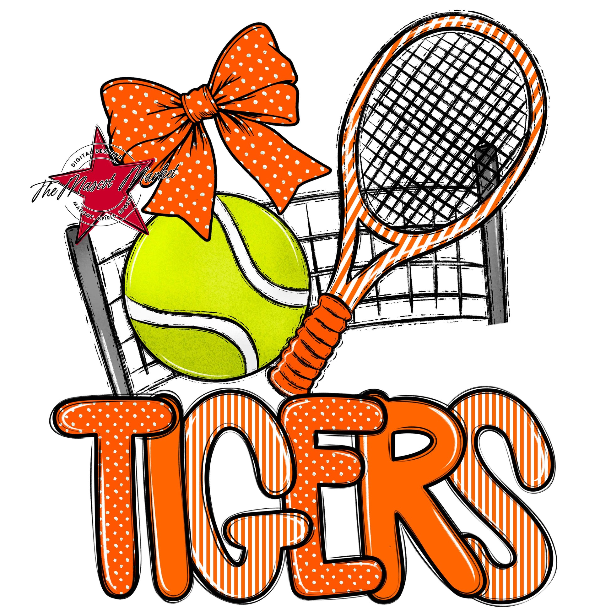 Tigers Tennis Spirit Design-Orange