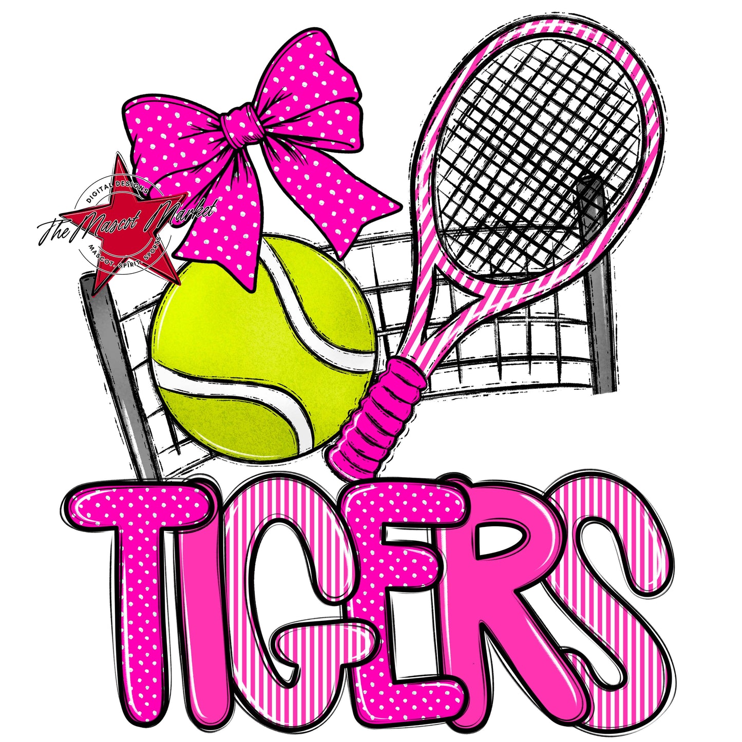Tigers Tennis Spirit Design-Pink