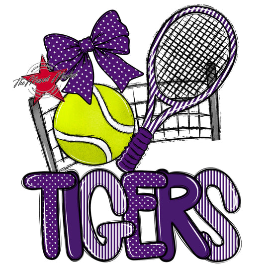Tigers Tennis Spirit Design-Purple