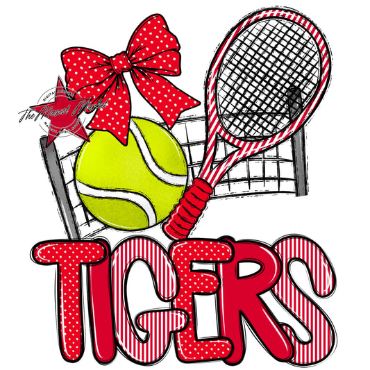 Tigers Tennis Spirit Design-Red