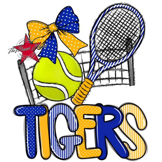 Tigers Tennis Spirit Design-Royal Blue & Yellow