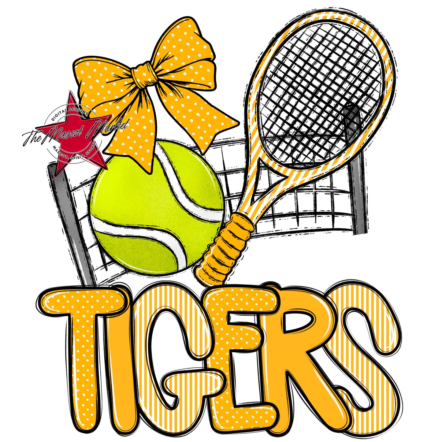 Tigers Tennis Spirit Design-Yellow