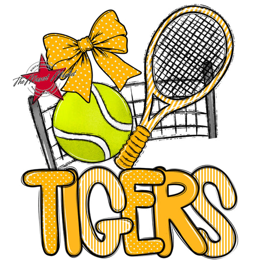 Tigers Tennis Spirit Design-Yellow