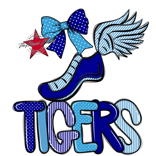 Tigers Track Spirit Design-Blue & Carolina Blue