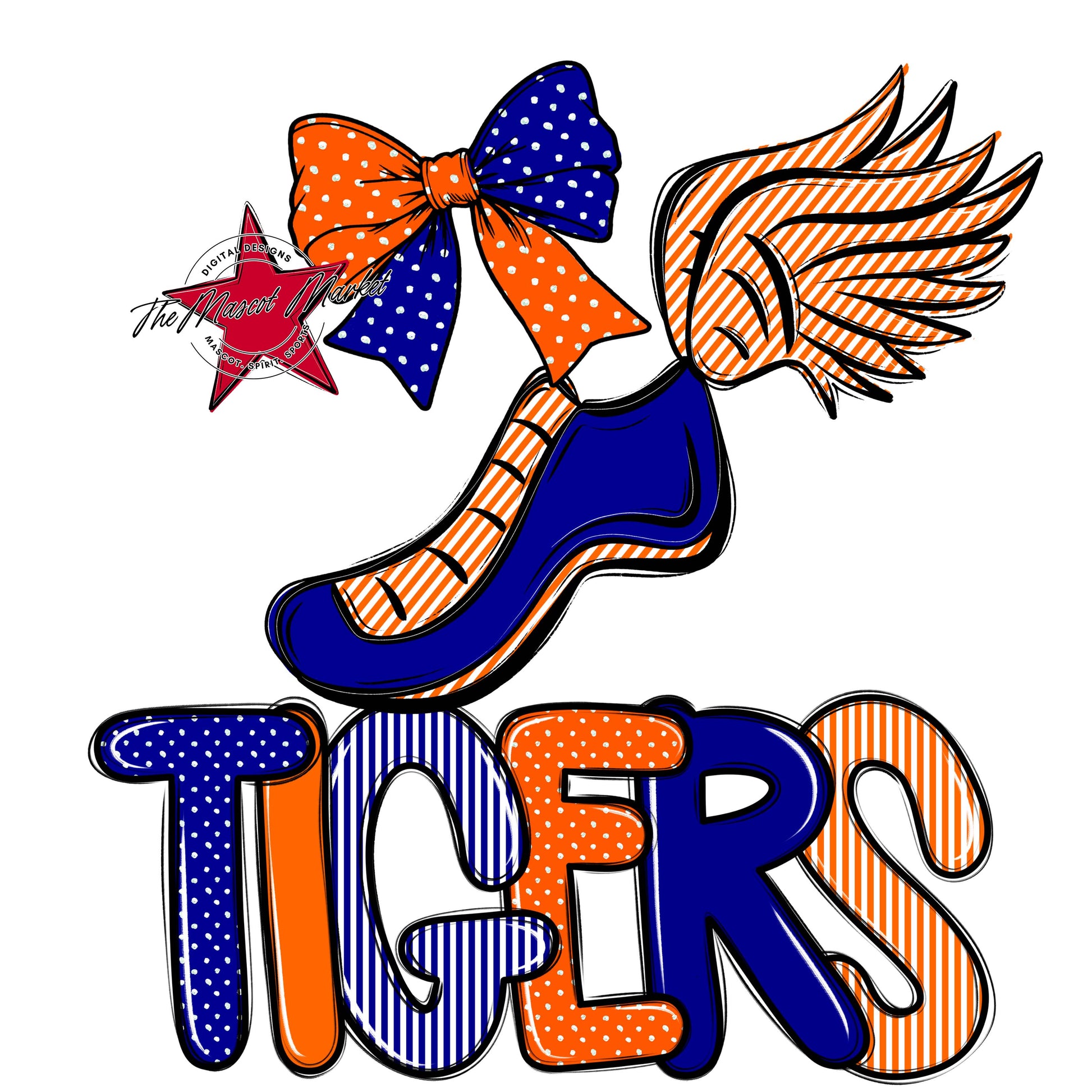 Tigers Track Spirit Design-Blue & Orange