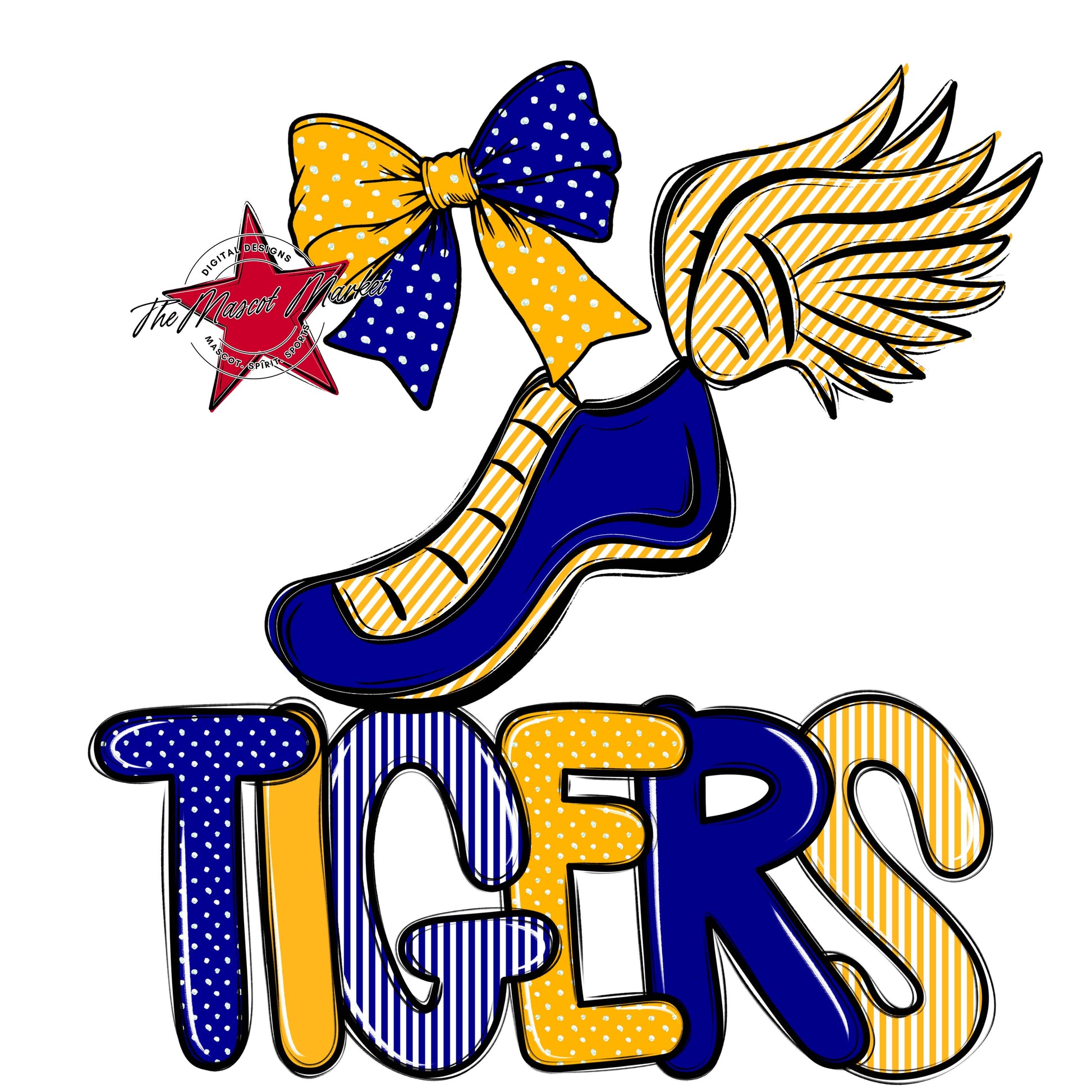 Tigers Track Spirit Design-Blue & Yellow