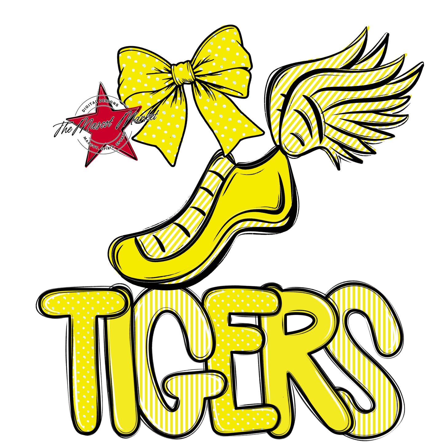 Tigers Track Spirit Design-Bright Yellow