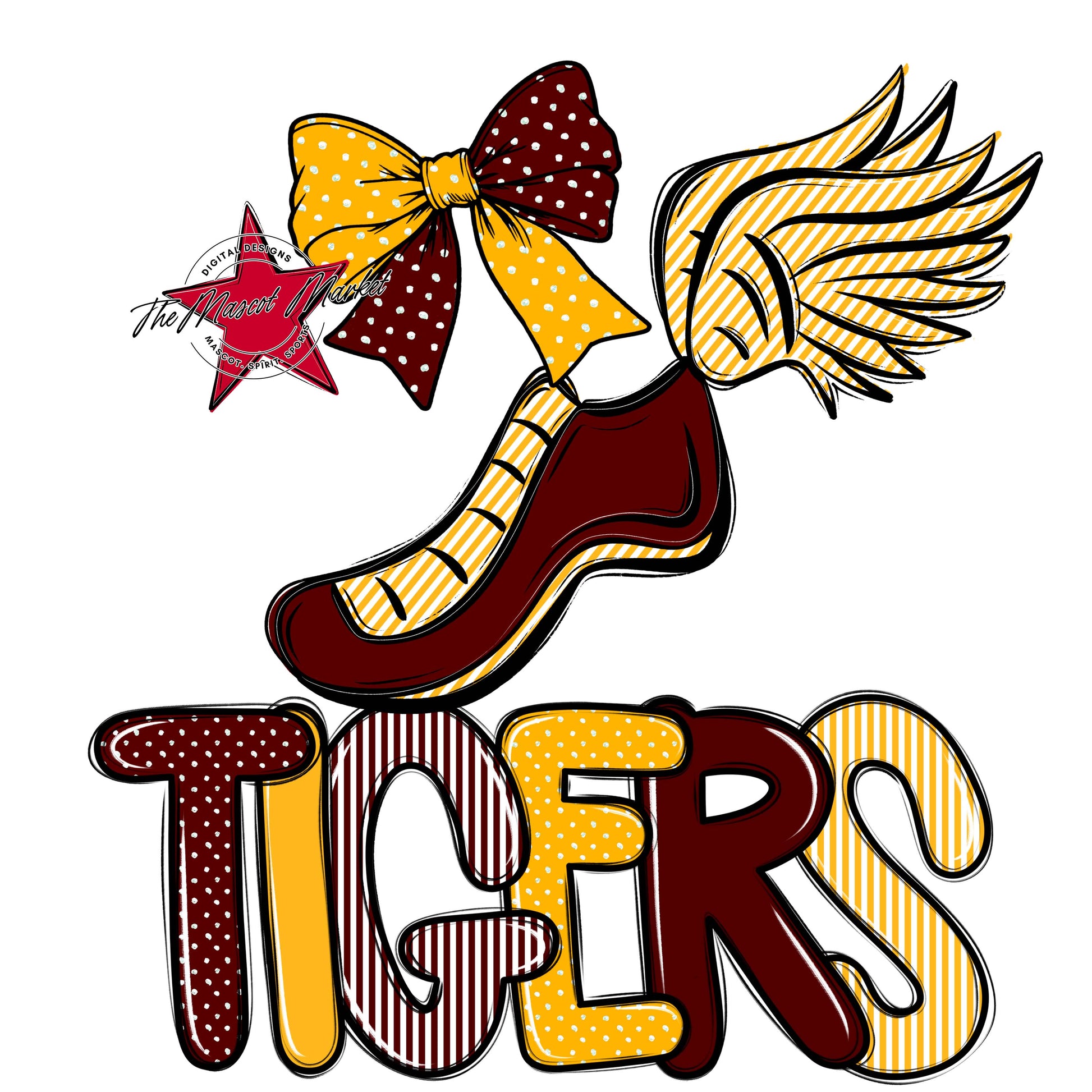 Tigers Track Spirit Design-Maroon & Yellow