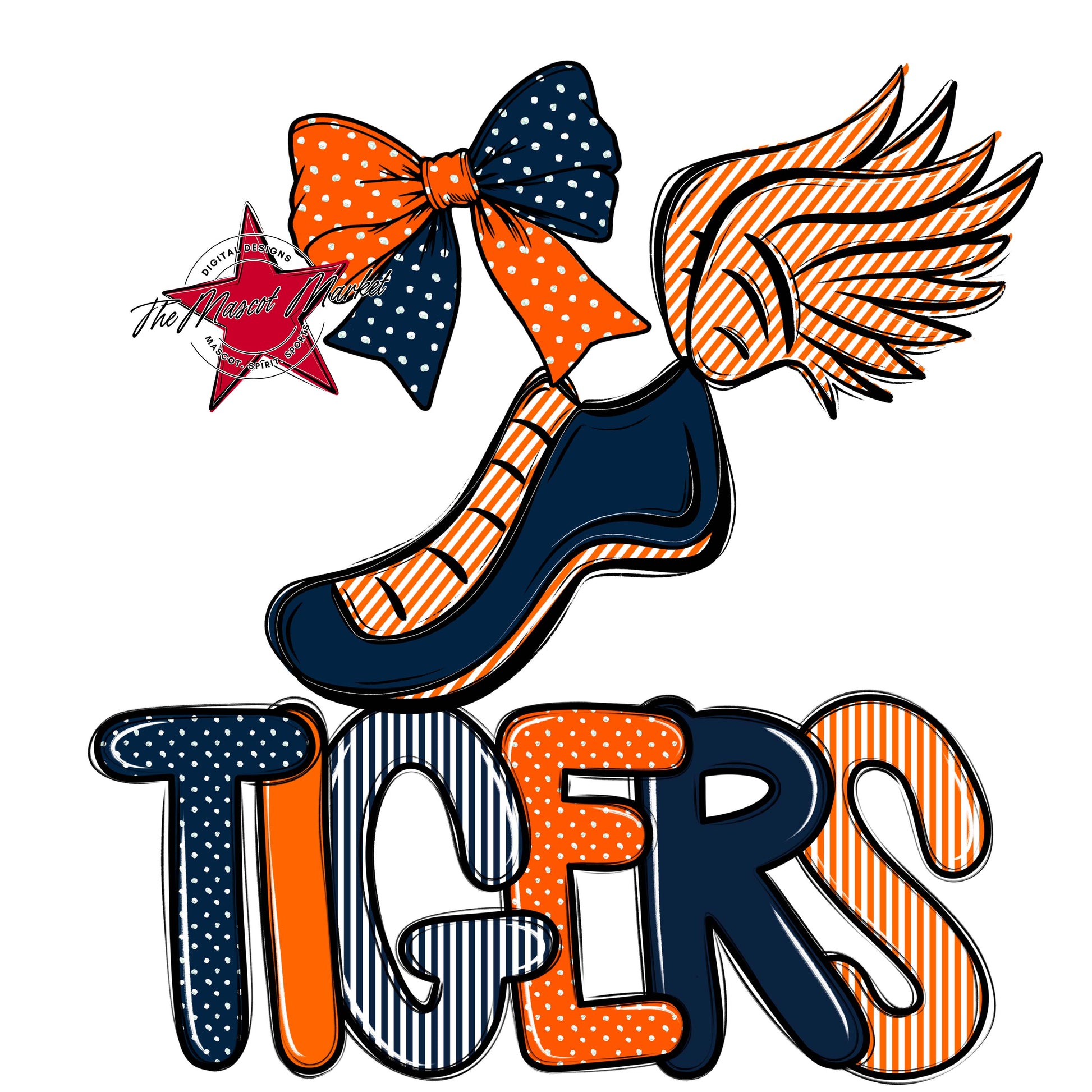 Tigers Track Spirit Design-Navy & Orange