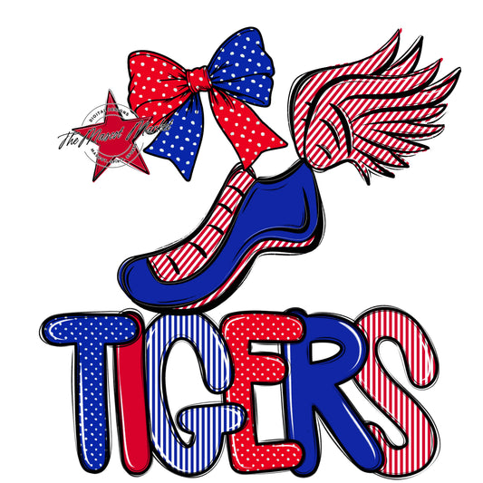 Tigers Track Spirit Design-Royal Blue & Red