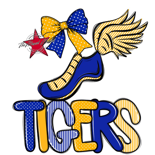 Tigers Track Spirit Design-Royal Blue & Yellow