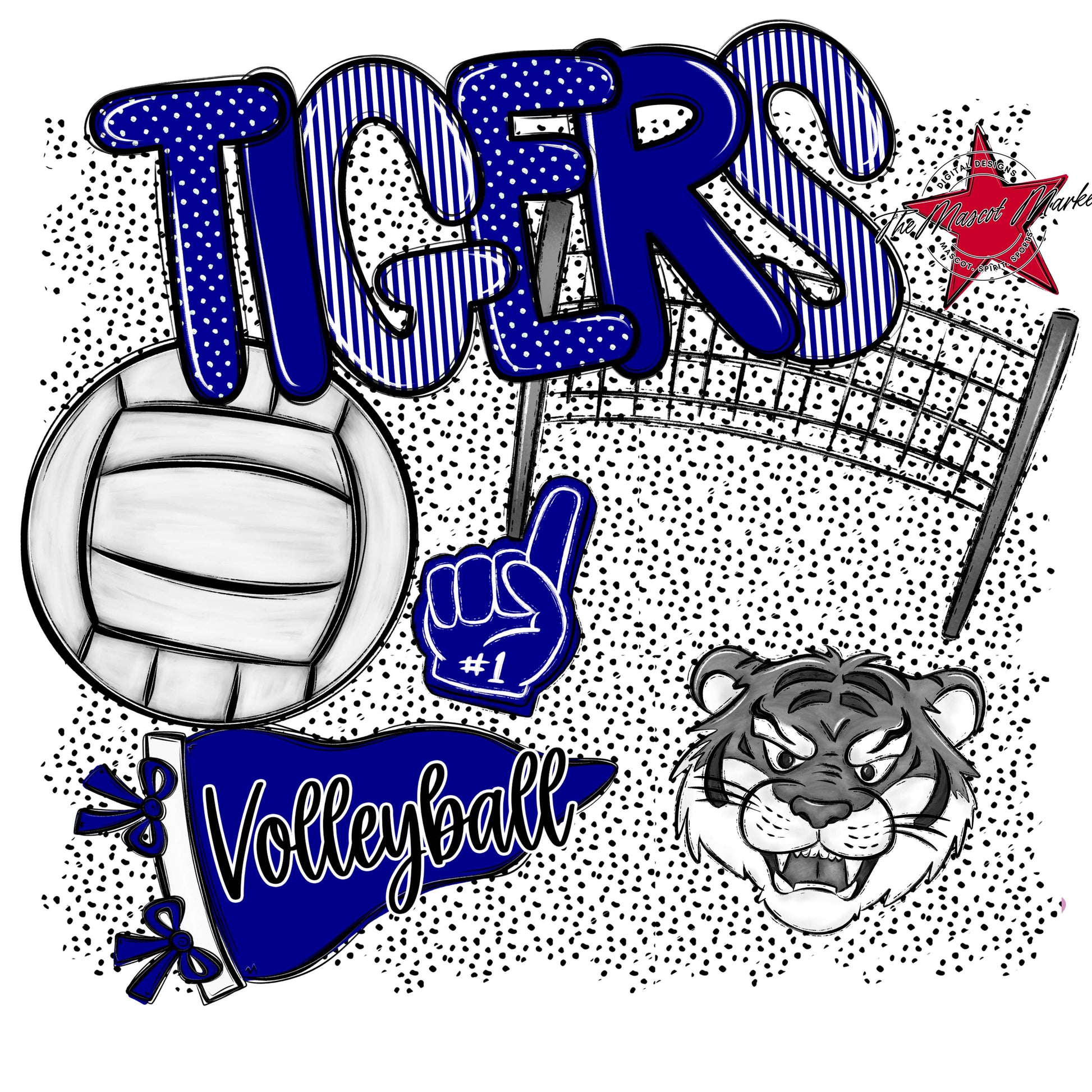 Tigers Volleyball Spirit-Blue