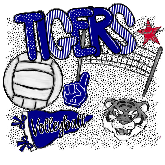 Tigers Volleyball Spirit-Blue