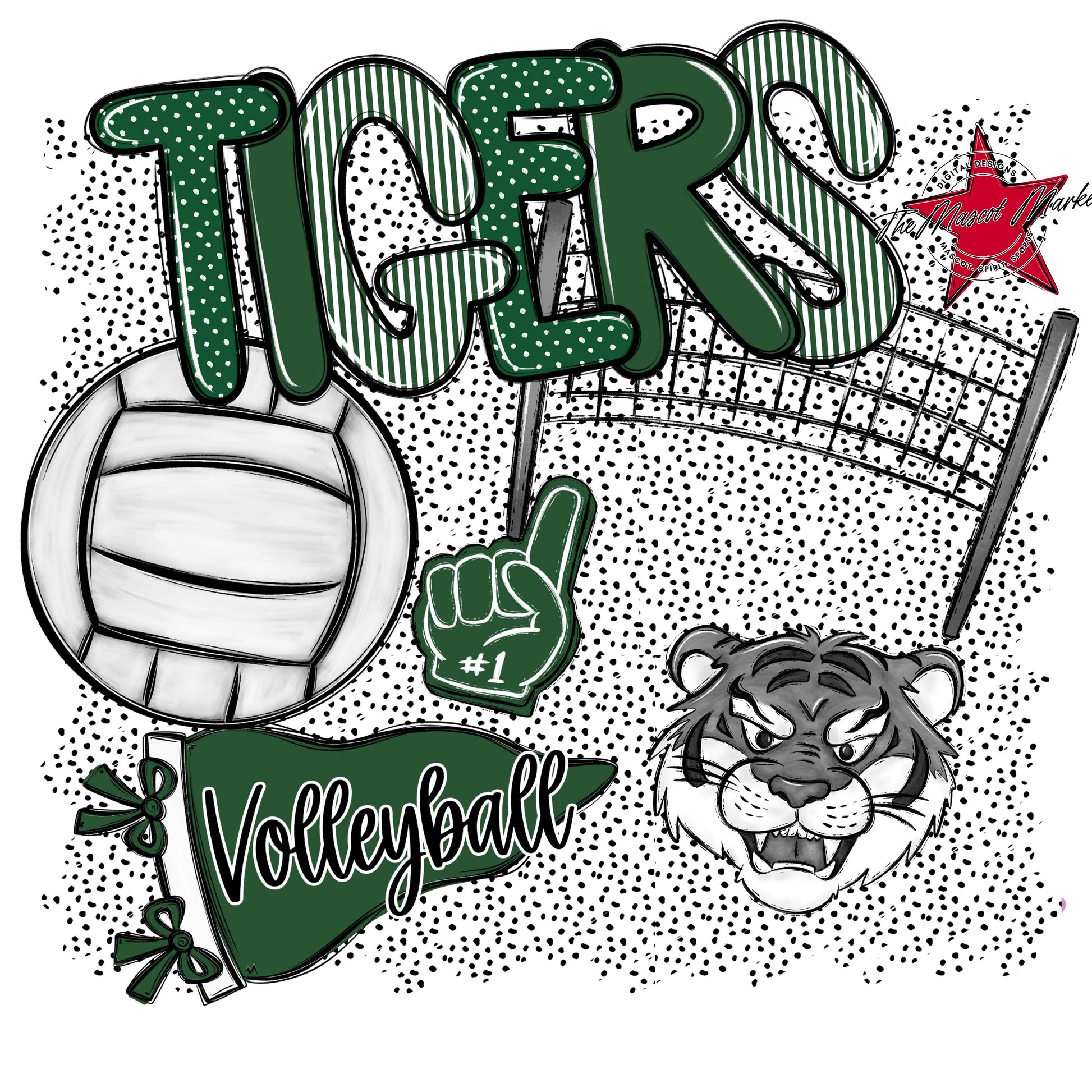 Tigers Volleyball Spirit-Green
