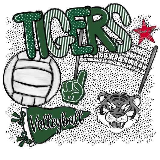 Tigers Volleyball Spirit-Green