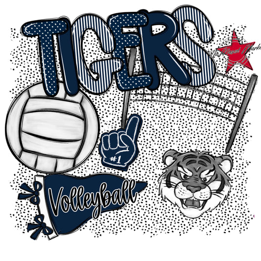 Tigers Volleyball Spirit-Navy