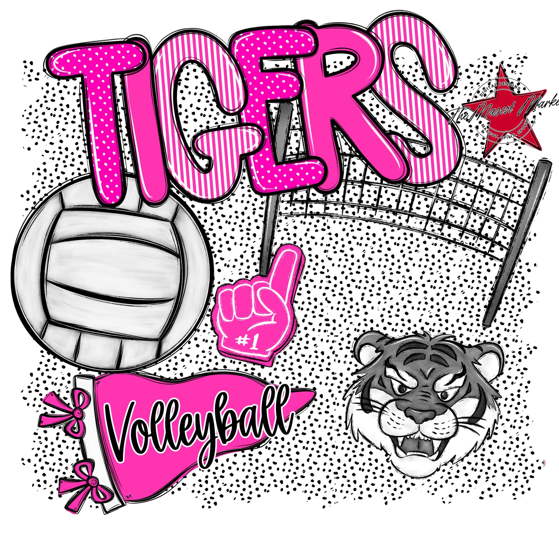 Tigers Volleyball Spirit-Pink