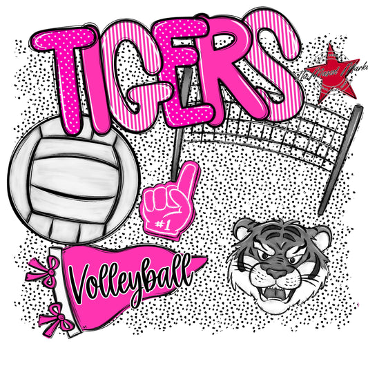Tigers Volleyball Spirit-Pink