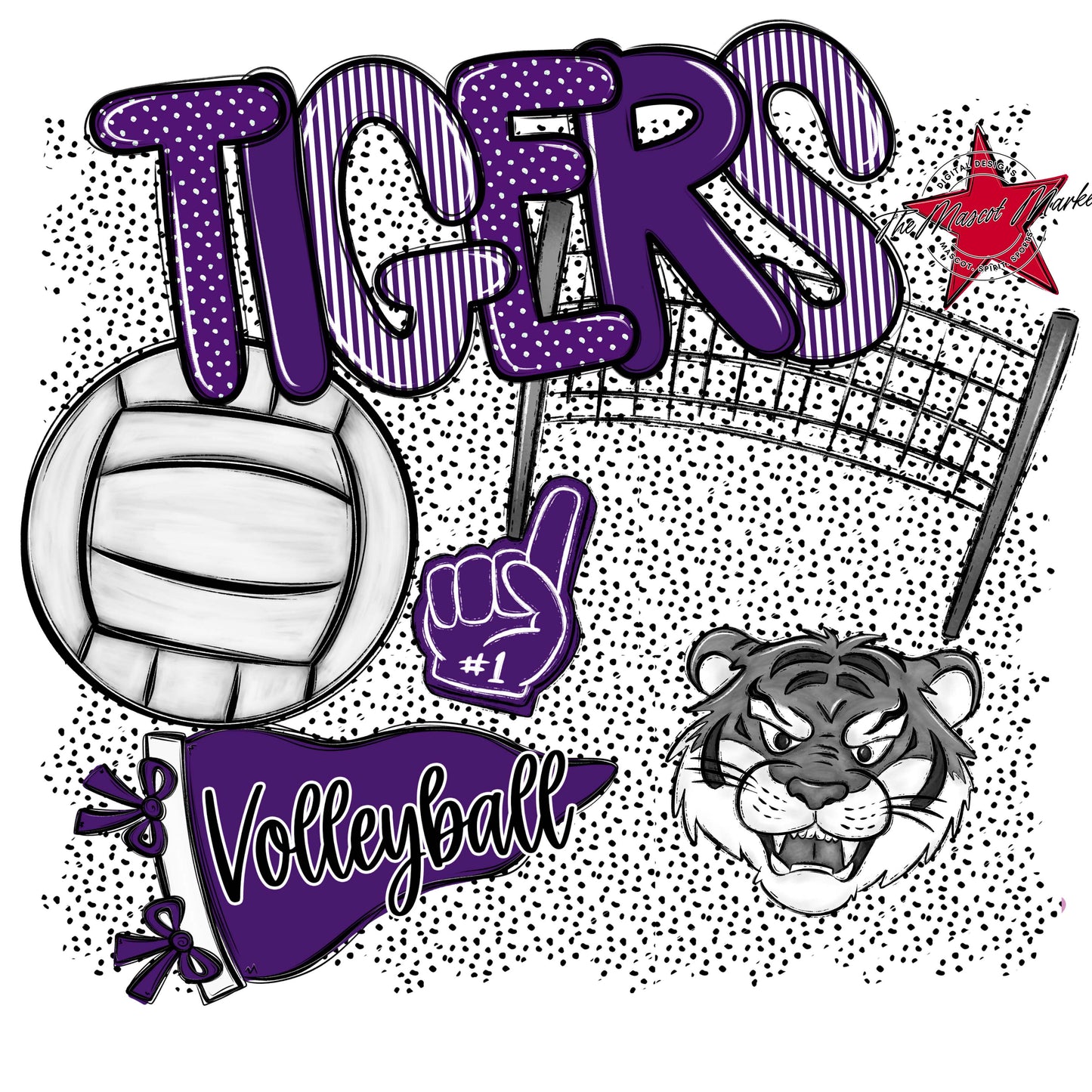 Tigers Volleyball Spirit-Purple
