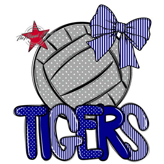 Tigers Volleyball Spirit Design-Blue