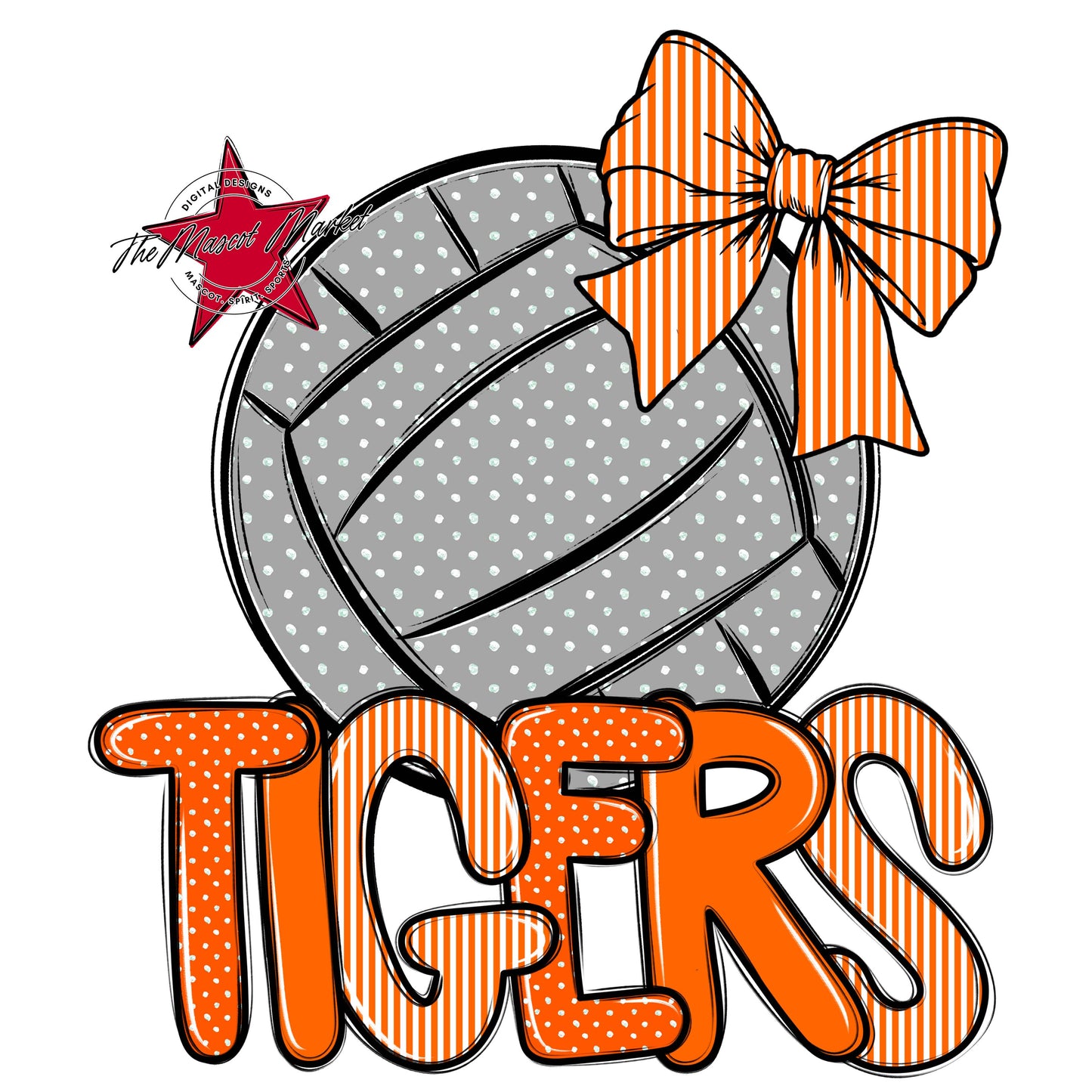 Tigers Volleyball Spirit Design-Orange