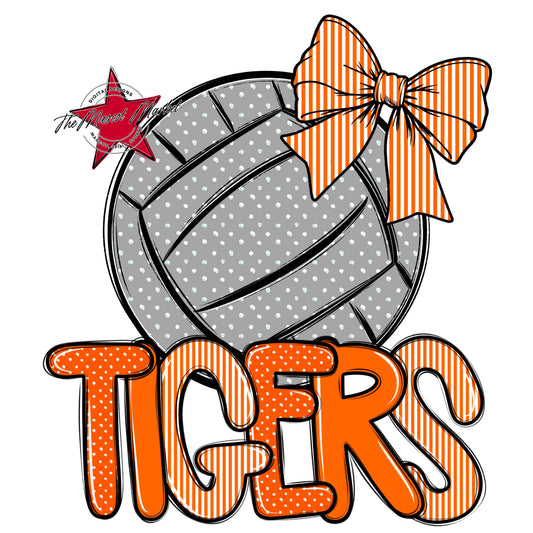 Tigers Volleyball Spirit Design-Orange