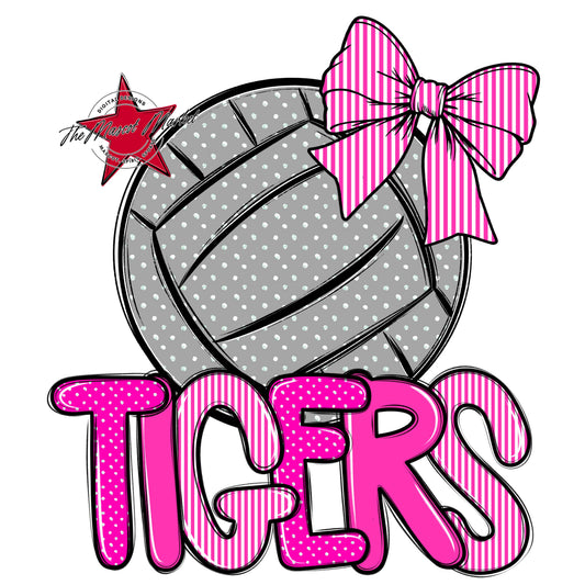 Tigers Volleyball Spirit Design-Pink