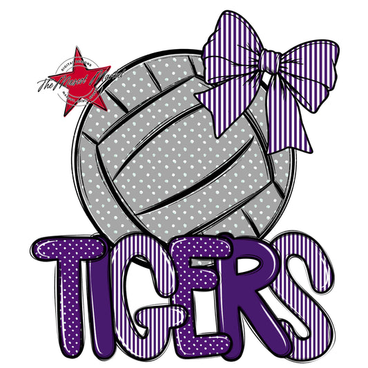 Tigers Volleyball Spirit Design-Purple