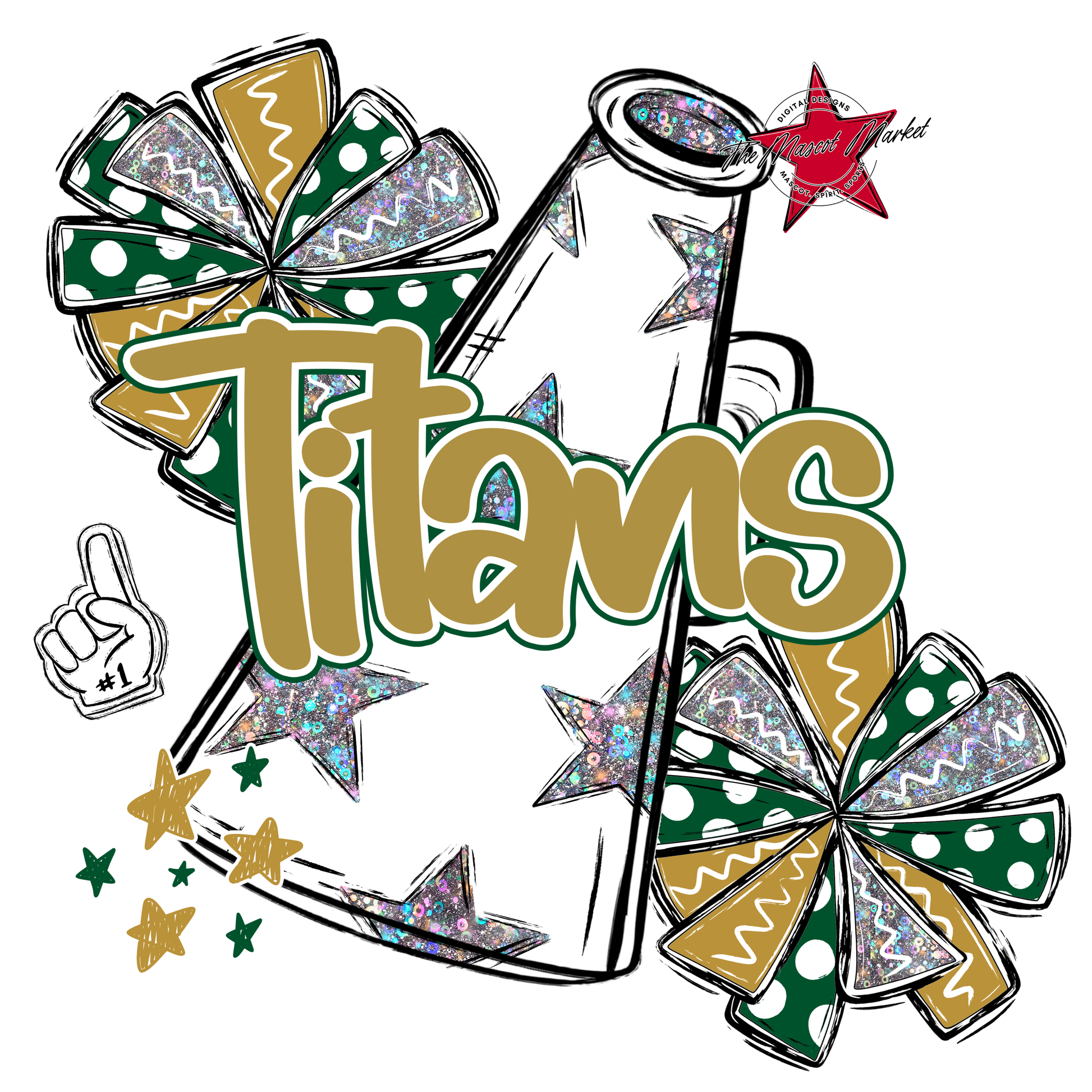 Titans Alpha Megaphone Design-Green-Gold