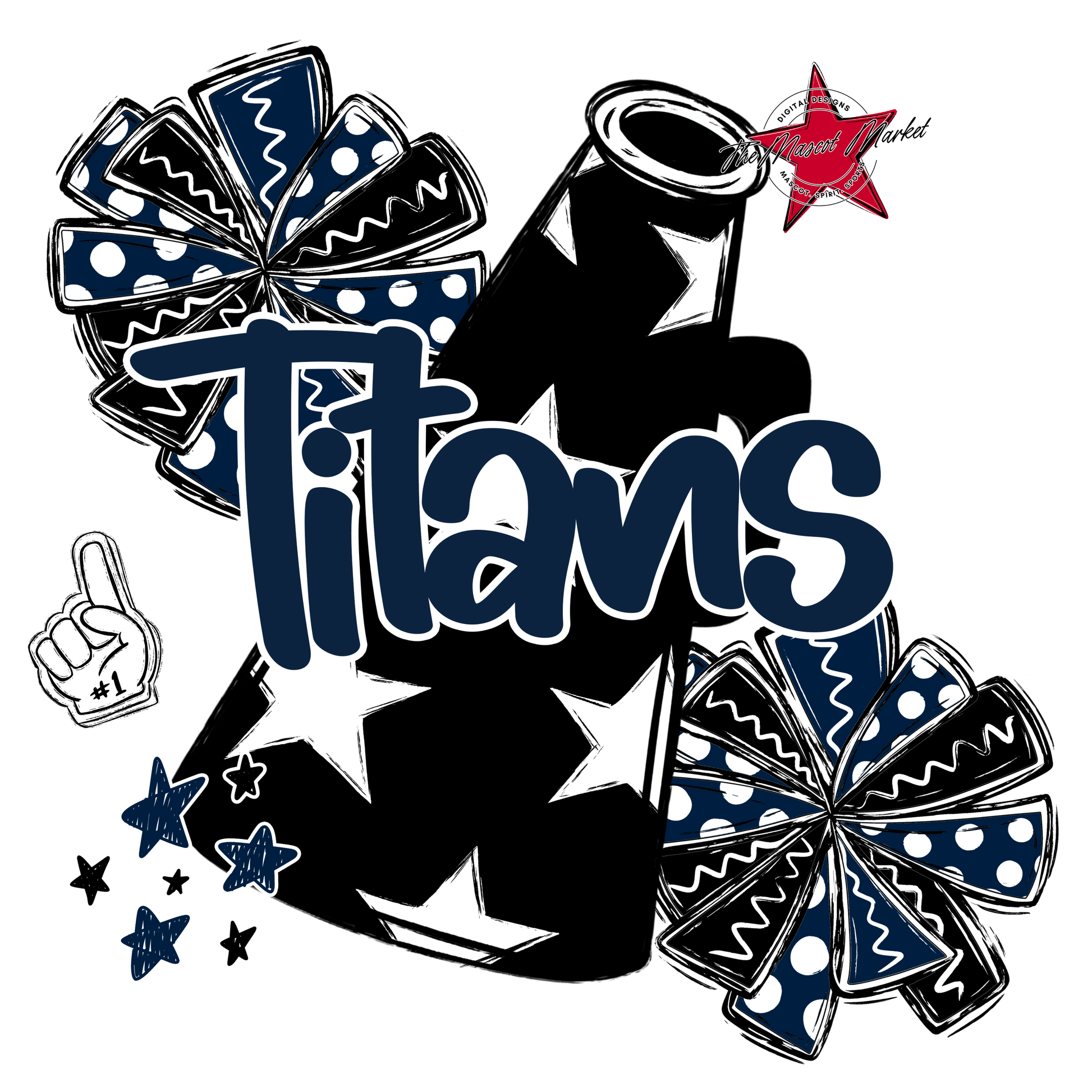 Titans Alpha Megaphone Design-Navy
