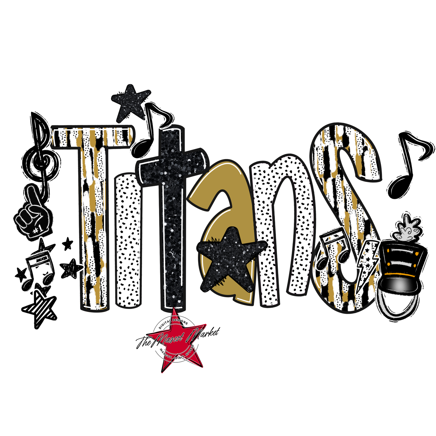 Titans Band Scrape-Gold