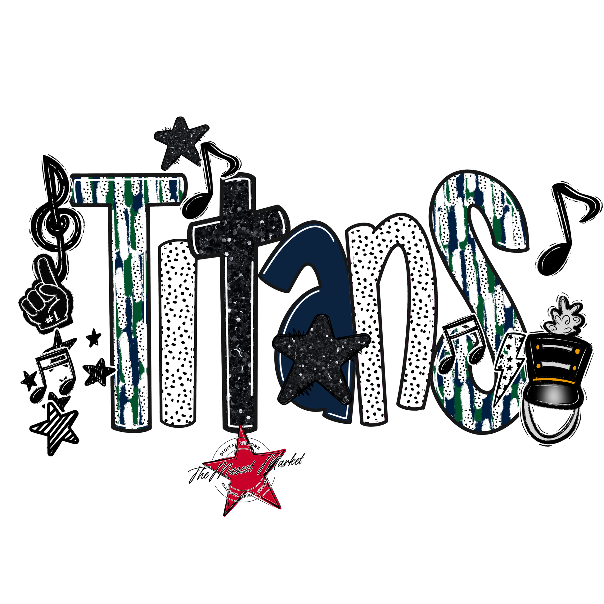 Titans Band Scrape-Navy-Green
