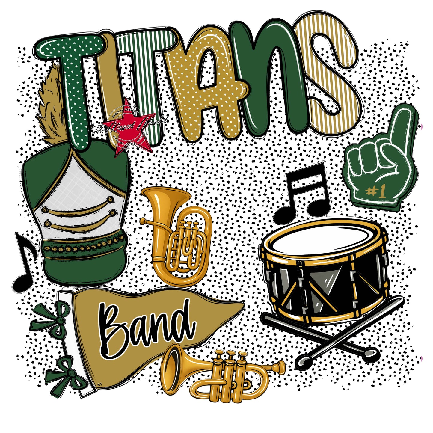 Titans Band Spirit-Green & Gold