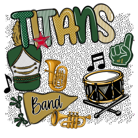 Titans Band Spirit-Green & Gold