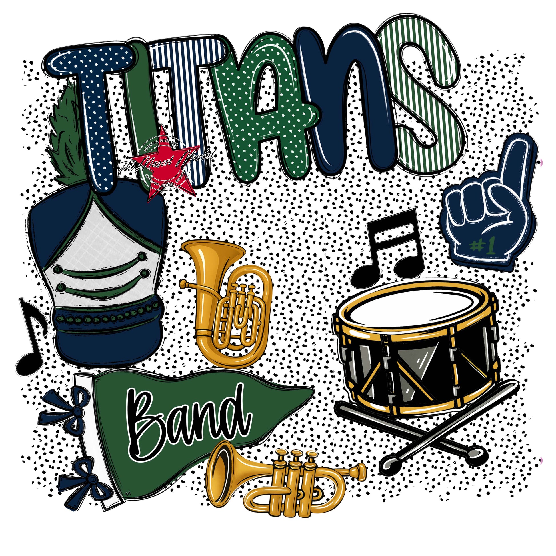 Titans Band Spirit-Navy & Green