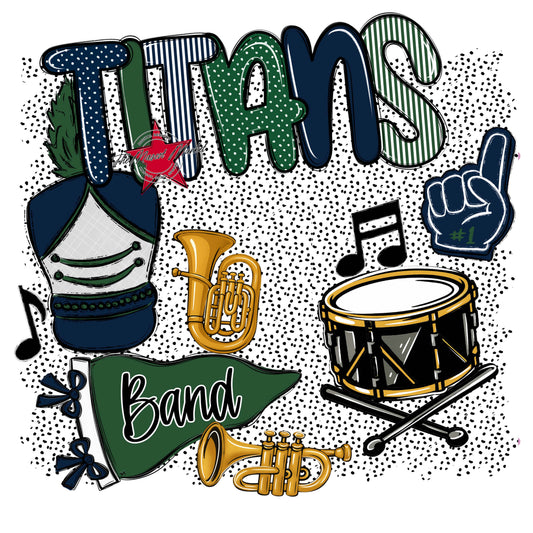 Titans Band Spirit-Navy & Green