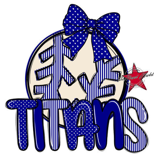 Titans Baseball-Softball Spirit Design-Blue