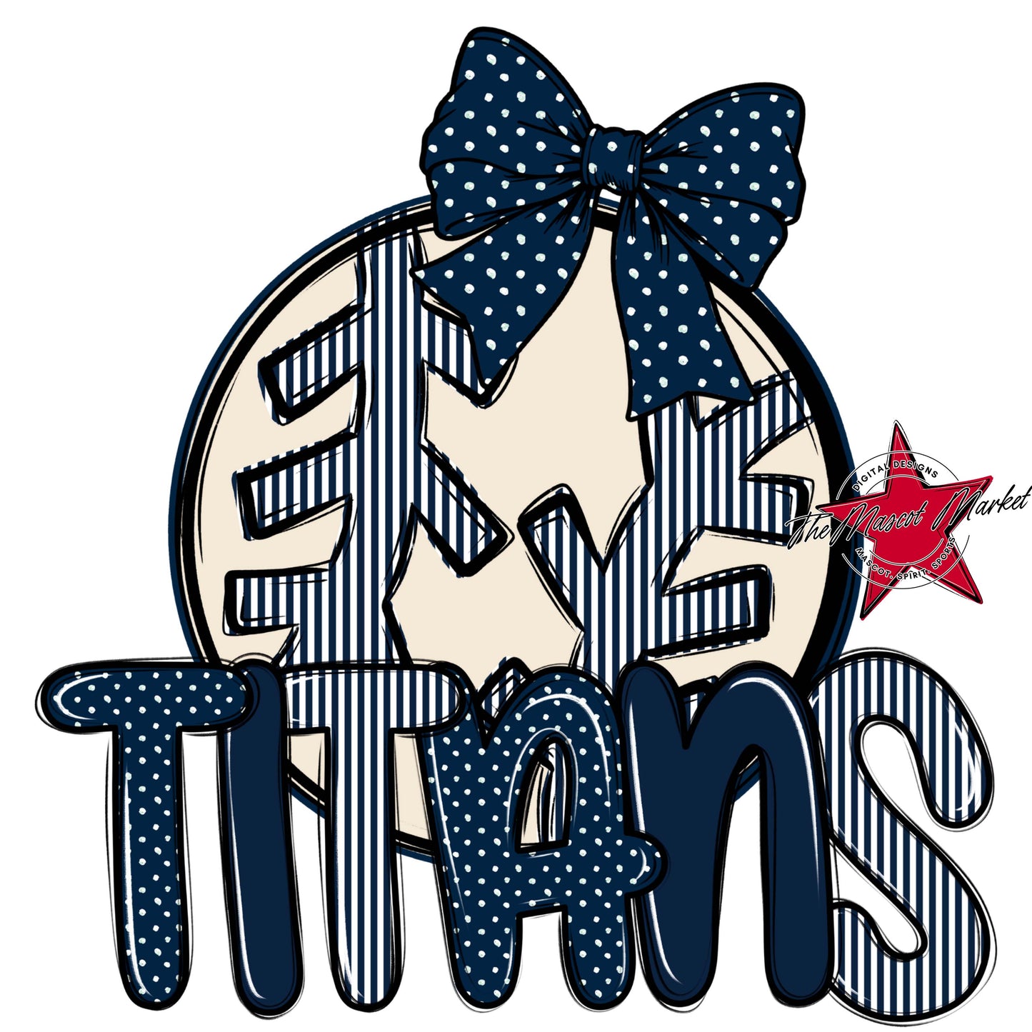 Titans Baseball-Softball Spirit Design-Navy
