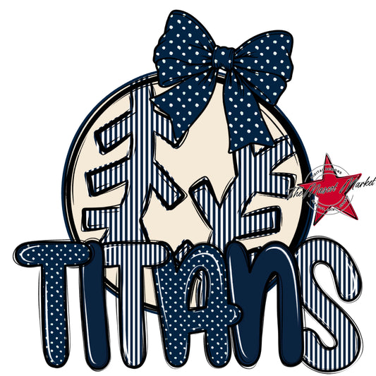 Titans Baseball-Softball Spirit Design-Navy