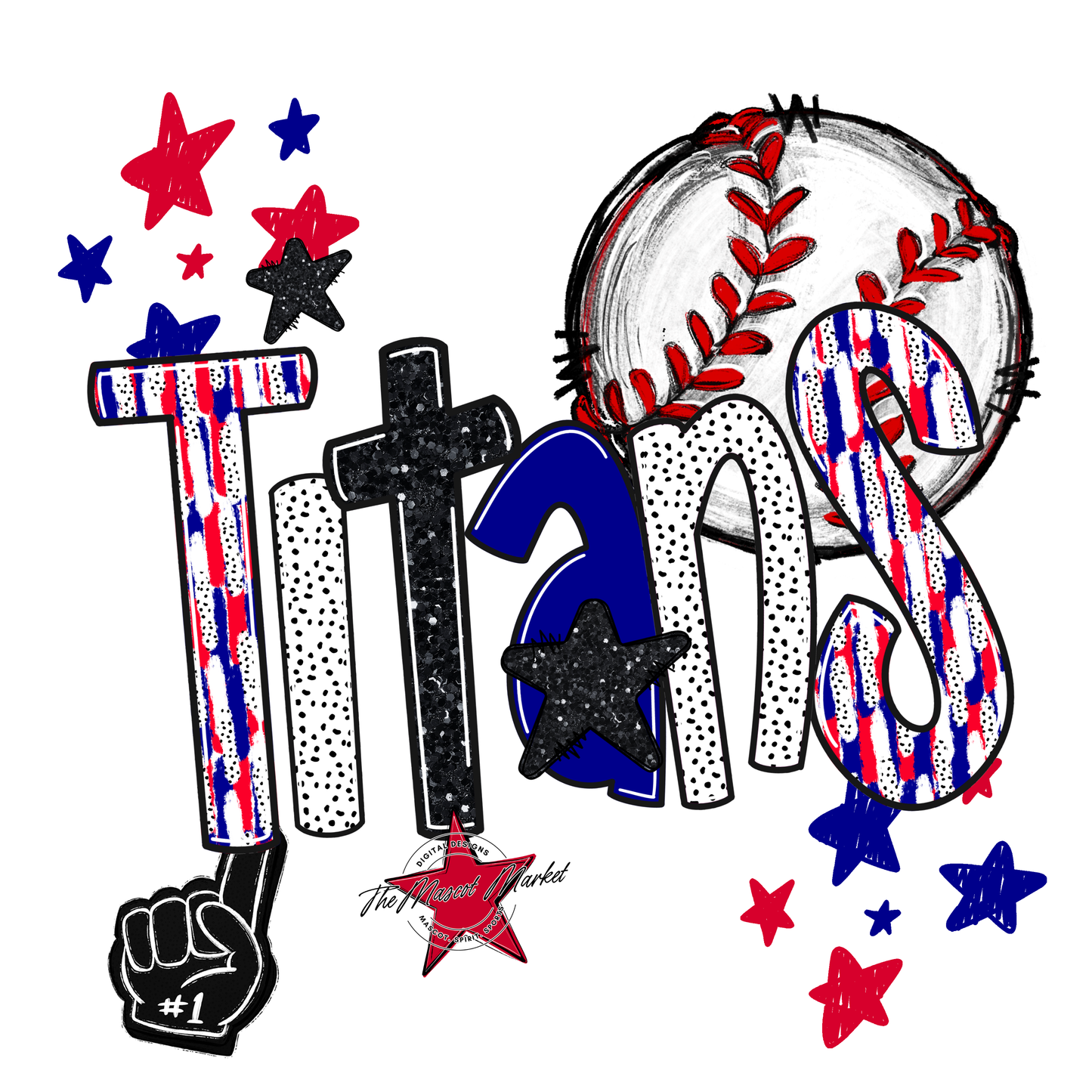 Titans Baseball Scrape-Blue-Red
