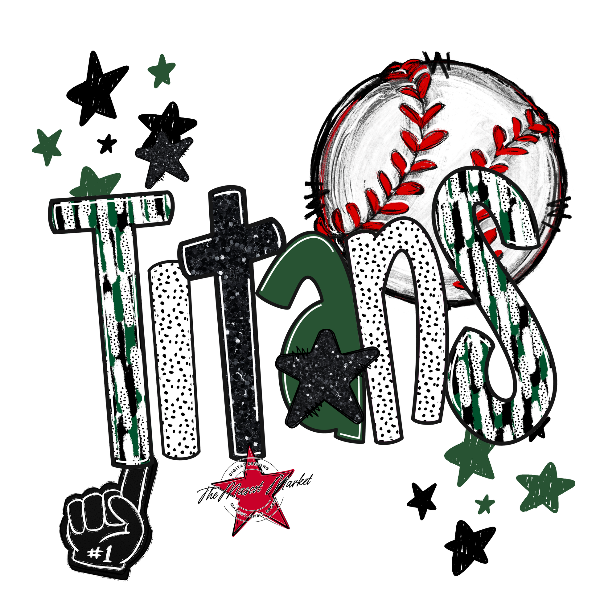 Titans Baseball Scrape-Green