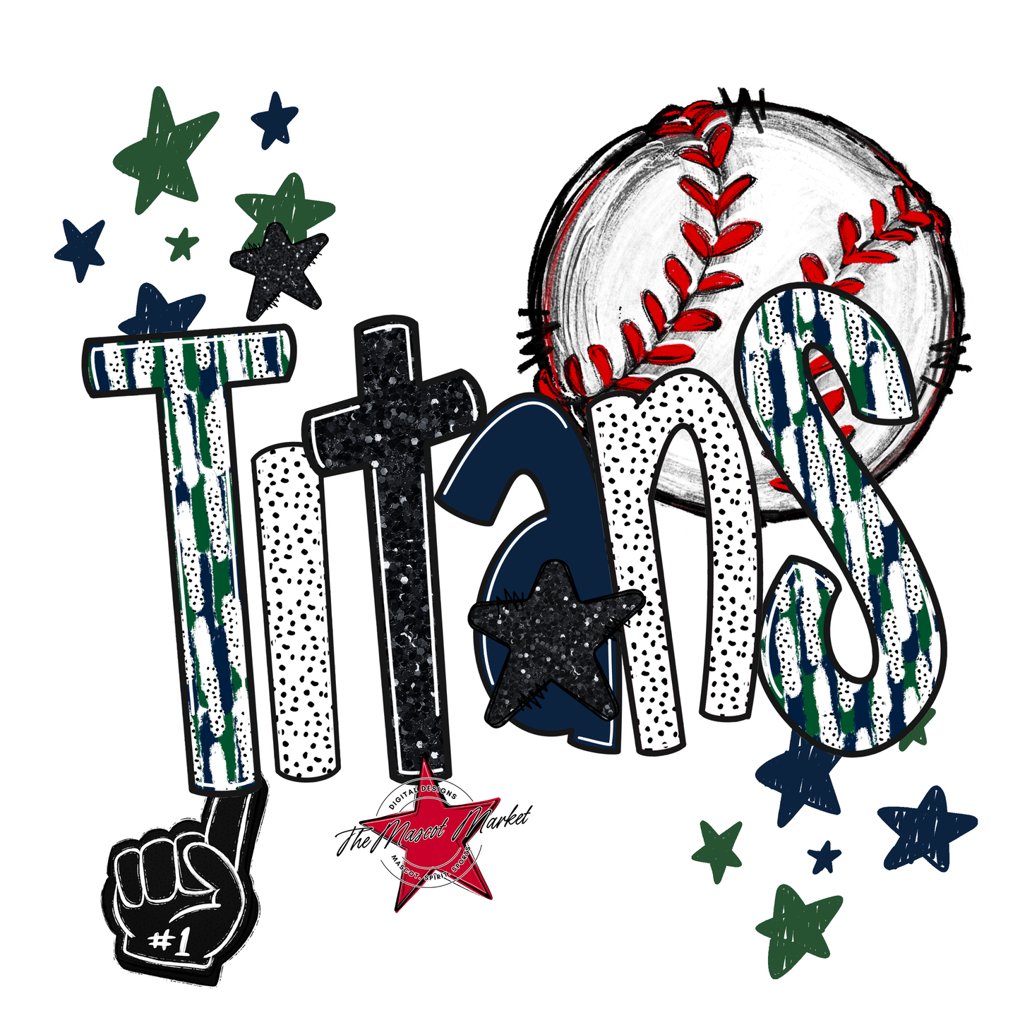 Titans Baseball Scrape-Navy-Green