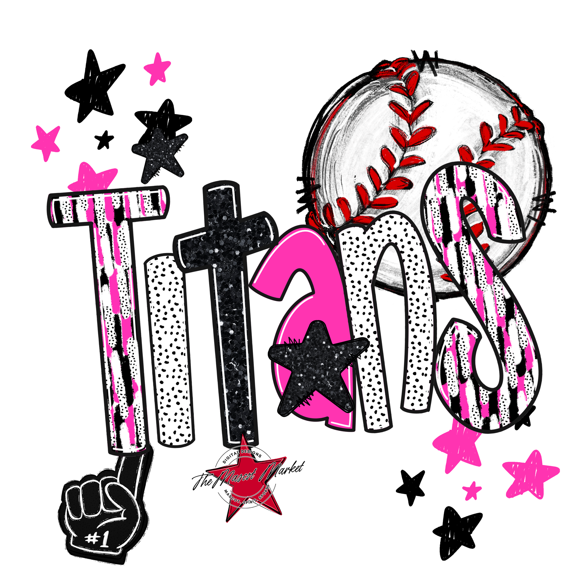 Titans Baseball Scrape-Pink