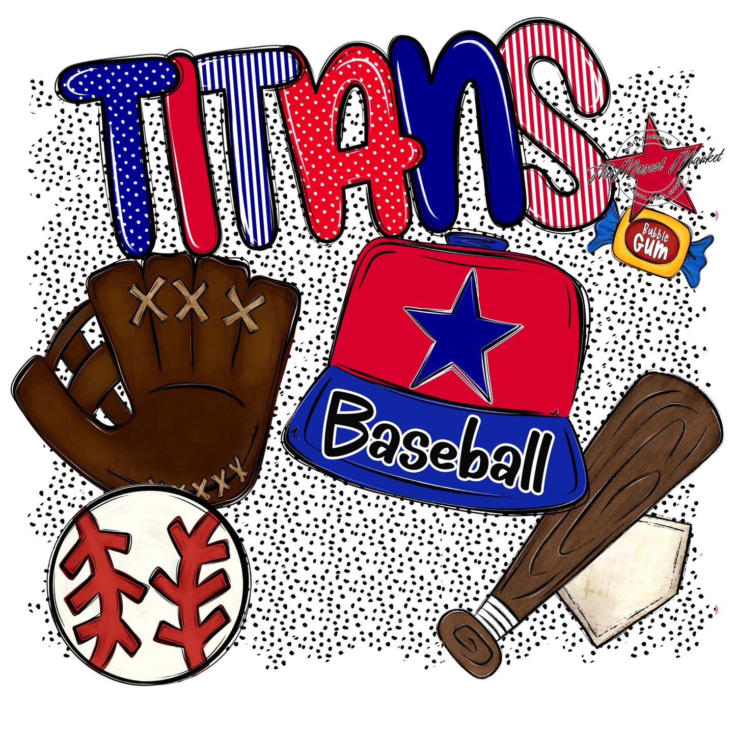 Titans Baseball Spirit-Blue & Red