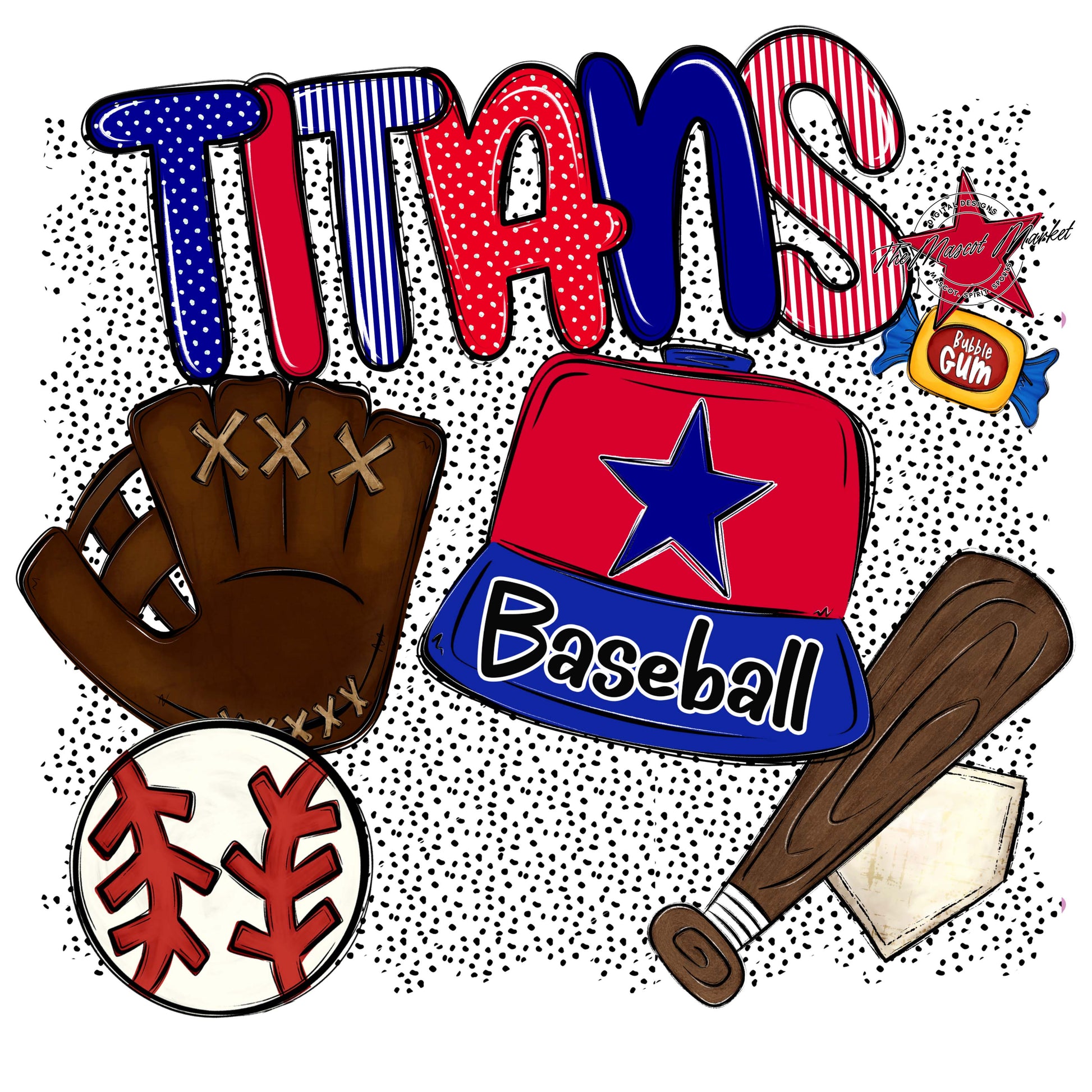 Titans Baseball Spirit-Blue & Red