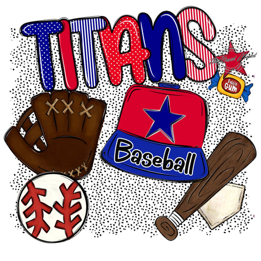 Titans Baseball Spirit-Blue & Red